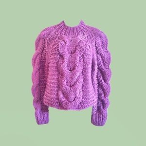 Ulla Johnson Purple Pink Chunky Francesca Sweater